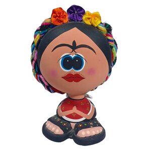 Unique Terracotta Clay Frida Kahlo Angel  Figurine  Hand Painted Mexico …